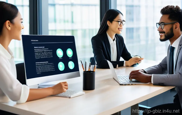 글로벌 비즈니스 업무 효율화 도구 - **Prompt for AI Translation Tool in Action:**
    "A vibrant, high-angle shot of a diverse group of ...