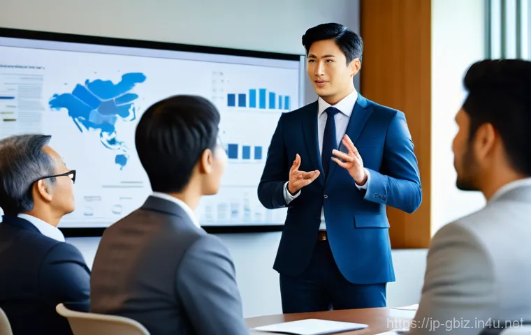 글로벌 비즈니스 자격증 취득을 위한 학습 자료 - A focused young professional, a Japanese woman in her late 20s, sits at a clean, well-lit desk in a ...